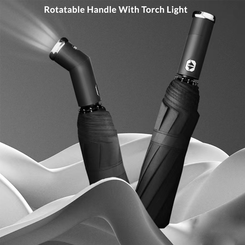 Auto Open & Close Umbrella with LED Flashlight, Wind Resistant & UV Protection