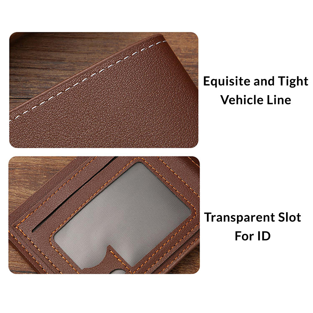 Men's Bifold Multi Space Zipper Business Wallet