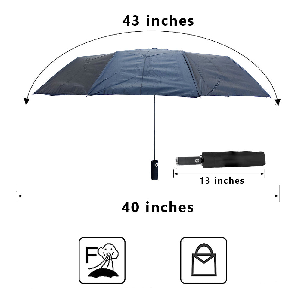 Auto Open & Close Umbrella with LED Flashlight, Wind Resistant & UV Protection