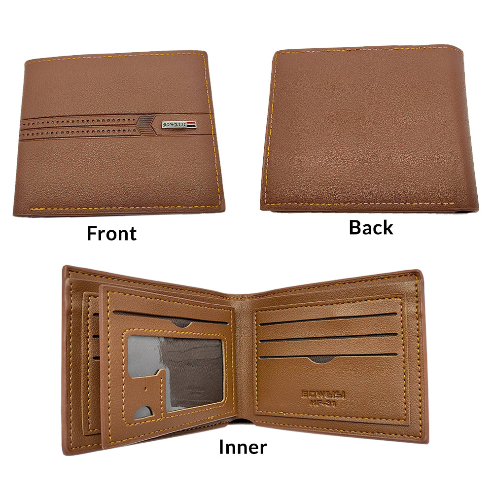 Men's Bifold Multi Space Zipper Business Wallet