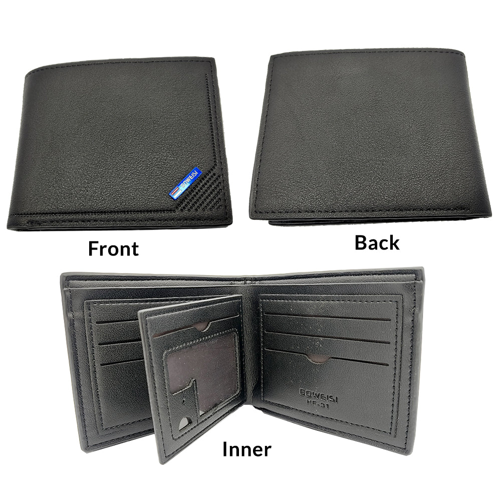 Multi Space Bifold Men's Zipper Compartment Wallet