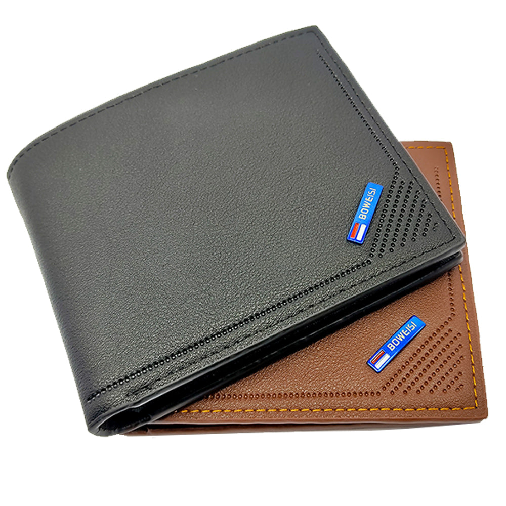 Multi Space Bifold Men's Zipper Compartment Wallet